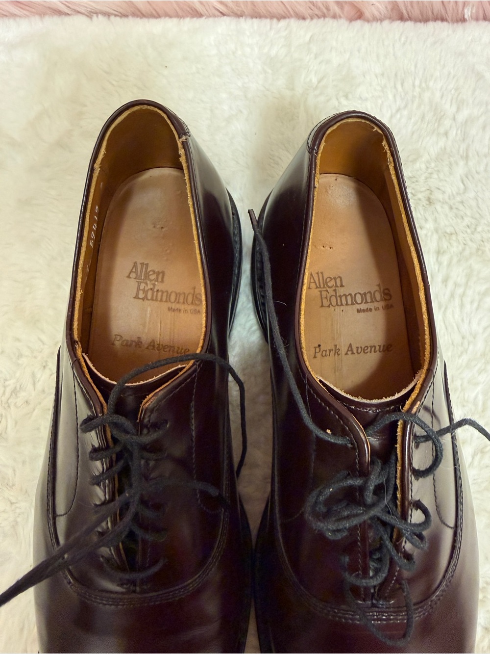 Allen Edmonds Burgundy Cap-Toe Derby Shoes - Picture 7 of 9